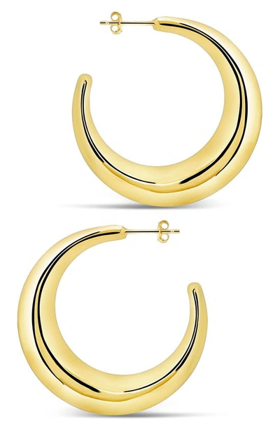 Sterling Forever Trixie Tapered Hoop Earrings In Gold