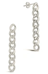 Sterling Forever Cubic Zirconia Pavé Linear Drop Earrings In Silver