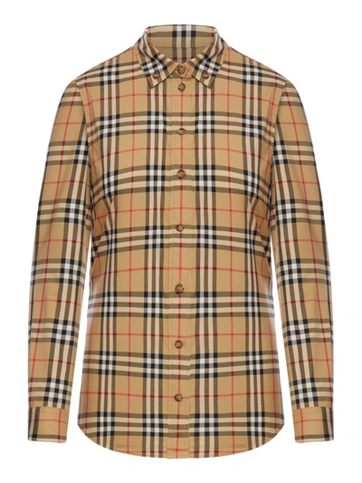 Burberry Checked Buttoned Shirt In Archive Beige
