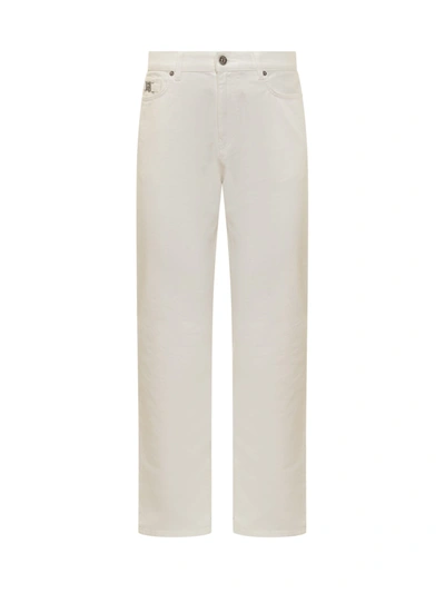 Versace Denim Trouser In Bianco