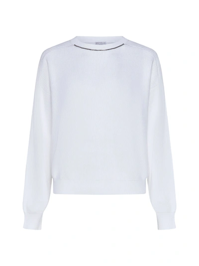 Brunello Cucinelli Sweater In Bianco