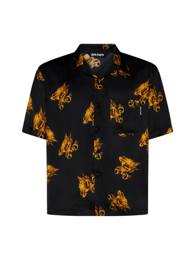 Palm Angels Shirt In Black Gold