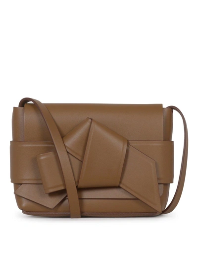 Acne Studios Musubi Knot-detailed Crossbody Bag In Camel Brown