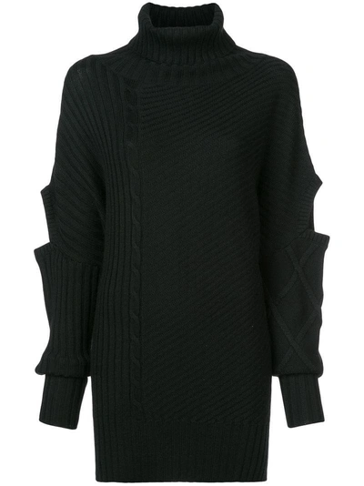 Osman Turtleneck Cut-out Detail Sweater - Black