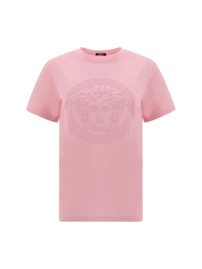 Versace T-shirt In Pale Pink