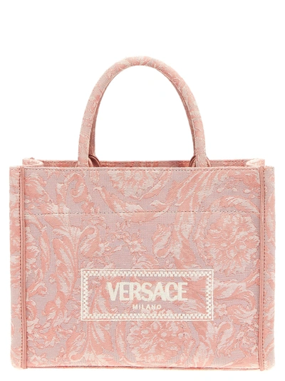 Versace Athena Small Shopping Bag In Pink