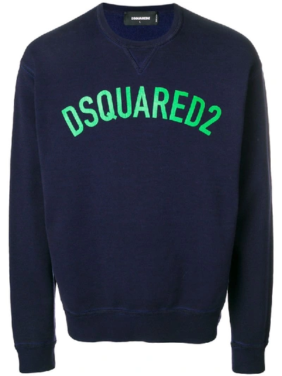 Dsquared2 Sweatshirt Mit Logo In Blue