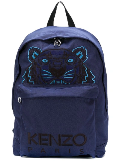 Kenzo Tiger Embroidered Mini Backpack In Blue