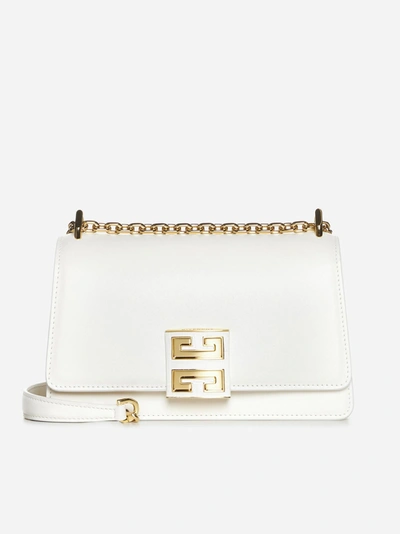 Givenchy 4g Leather Sliding Chain Small Bag In White