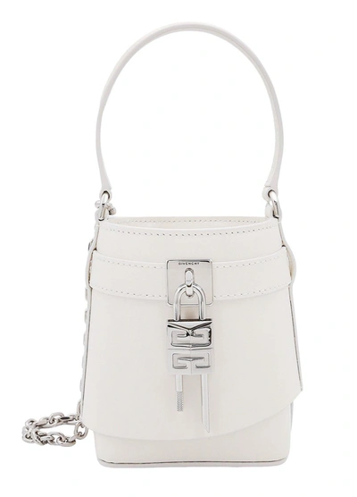 Givenchy Shark Lock Micro Tote Bag In White