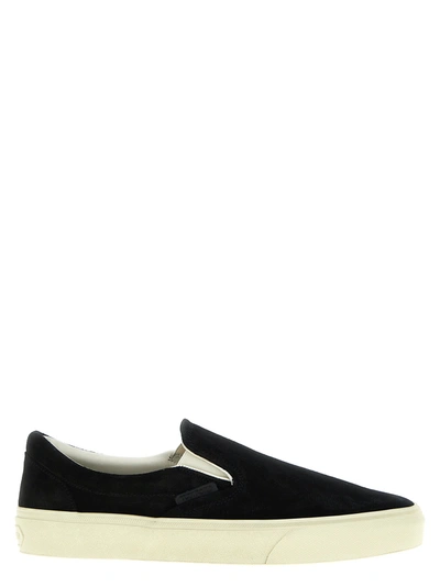 Tom Ford Jude Slip On Trainers In White/black