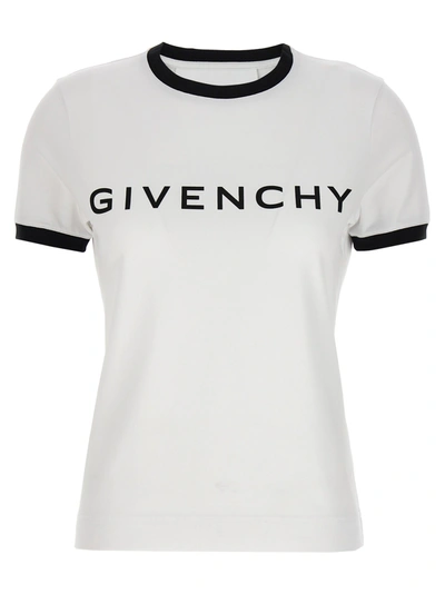 Givenchy Logo Print T-shirt In White/black