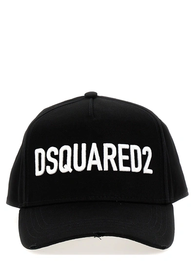 Dsquared2 Logo Embroidery Cap In White/black