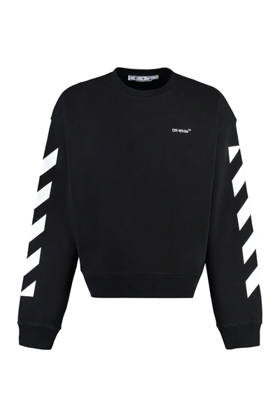 Off-white Cotton Crew-neck Sweatshirt In Black
