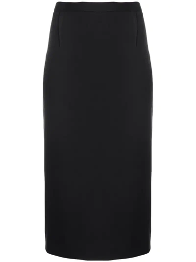 Roland Mouret Arreton Back-zip Wool Crepe Pencil Skirt In Black C1000