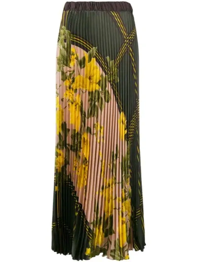 P.a.r.o.s.h . Pleated Floral Skirt - Green