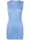 Cashmere In Love Cashmere Ribbed Vest In Blue
