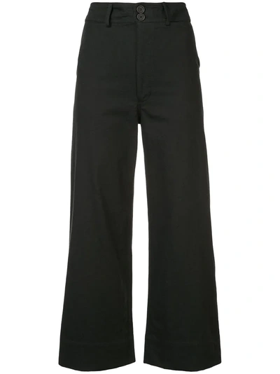 Apiece Apart Flared Cropped Trousers - Black
