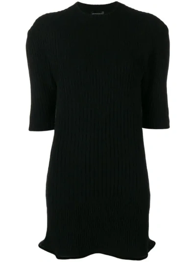 Cashmere In Love Cashmere Ribbed Knit Dress - Black