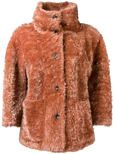 Desa 1972 Shearling Jacket In Pink