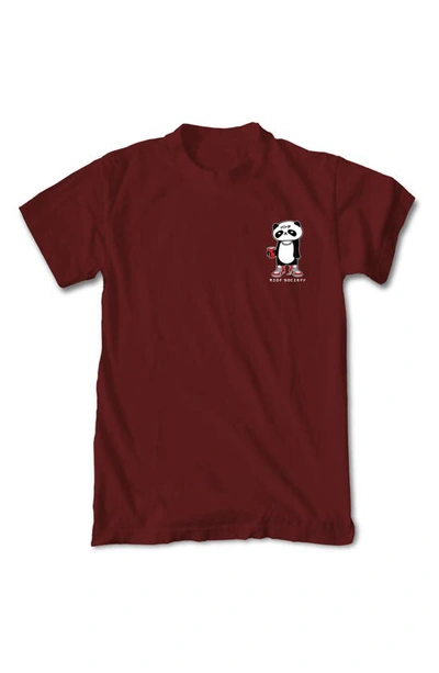 Riot Society Sugee Panda Cotton Graphic T-shirt In Burgundy