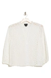 Forgotten Grace Cotton Eyelet Button-up Shirt In White