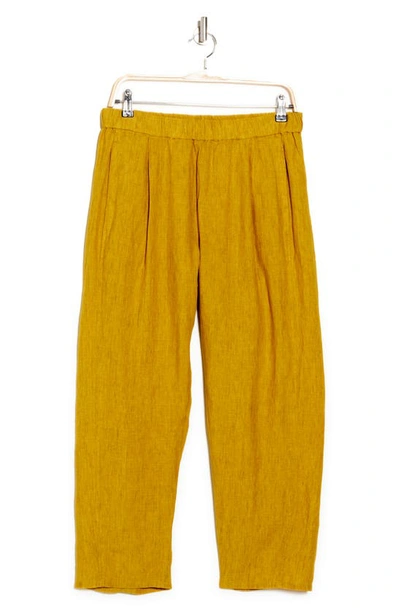 Eileen Fisher Organic Linen Crop Pants In Yellow