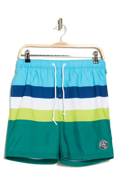 Original Penguin Stripe Board Shorts In Shady Glade