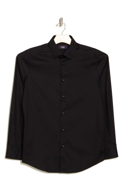 Cavalli Class Slim Fit Long Sleeve Trim Fit Woven Shirt In Black