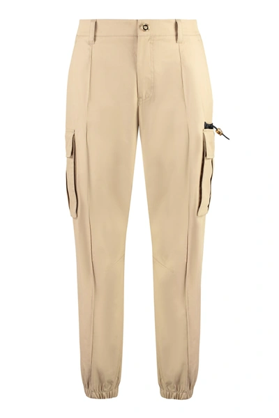 Versace Cotton Cargo-trousers In Sand