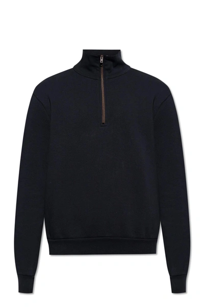 Acne Studios Sweatshirt With Standing Collar In Black