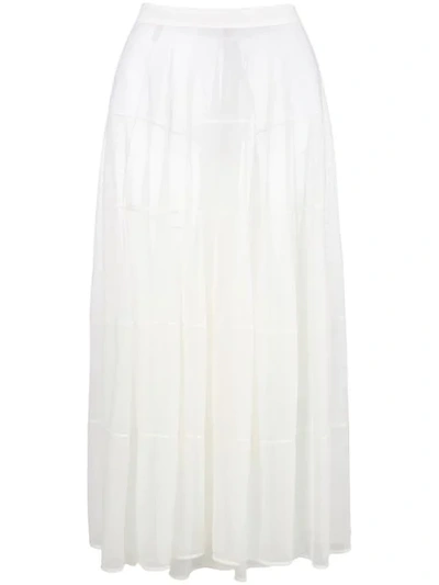 Jil Sander Flared Sheer Maxi Skirt In 106 Natura