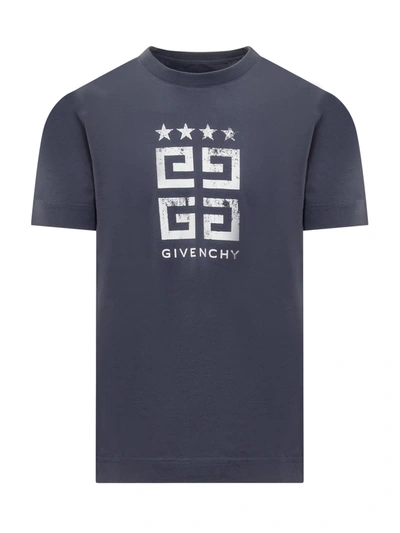 Givenchy 4g Stars T-shirt In Cotton In Deep Blue