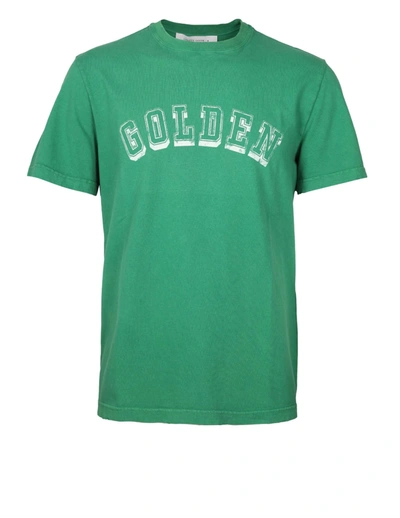Golden Goose Journey Green Cotton T-shirt In Green/white