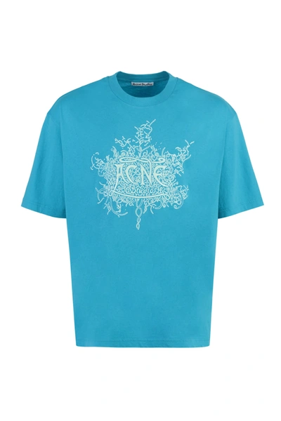 Acne Studios Cotton Crew-neck T-shirt In Light Blue