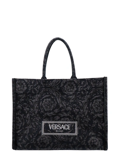 Versace Athena Barocco Shoulder Bag In V Black Oro