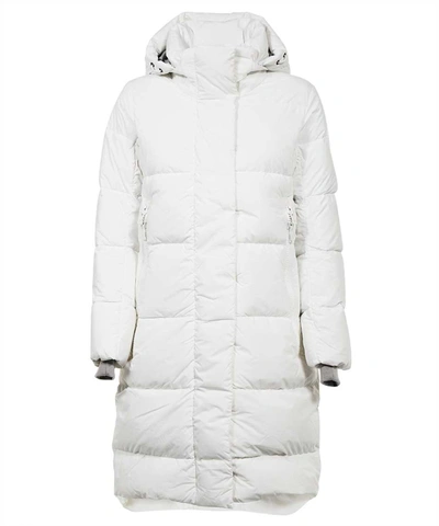 Canada Goose Long Hooded Down Jacket In White