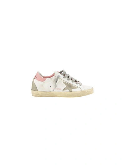 Golden Goose Super Star Sneakers In White Ice Light Pink