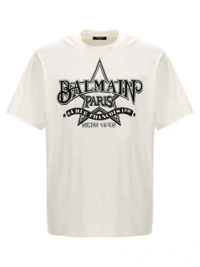 Balmain Star T-shirt In White/black