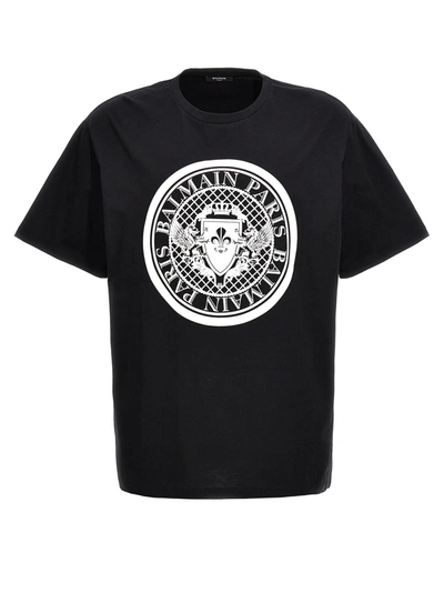 Balmain Coin T-shirt In White/black