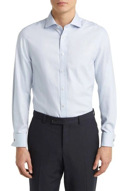 Charles Tyrwhitt Clifton Slim Fit Non-iron Cotton Twill Dress Shirt In Light Blue
