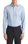 Charles Tyrwhitt Clifton Slim Fit Non-iron Cotton Twill Dress Shirt In Ocean Blue