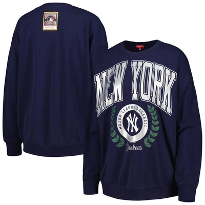 Mitchell & Ness Navy New York Yankees Logo Lt 2.0 Pullover Sweatshirt In Blue