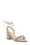 Jessica Simpson Prim Ankle Wrap Pointed Toe Sandal In Cream