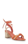 Jessica Simpson Prim Ankle Wrap Pointed Toe Sandal In Pink