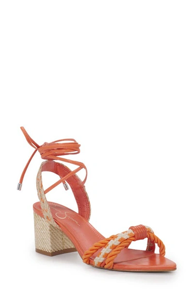 Jessica Simpson Prim Ankle Wrap Pointed Toe Sandal In Pink