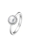 Lafonn Birthstone Halo Ring In June Pearl / Silver