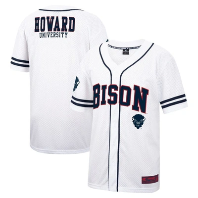 Colosseum White Howard Bison Free Spirited Mesh Button-up Baseball Jersey