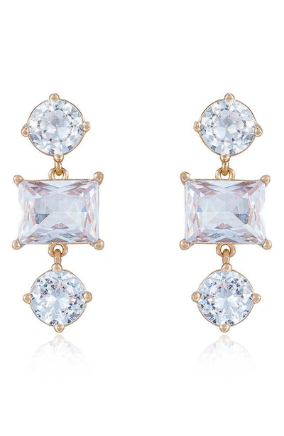 Ettika Cubic Zirconia Drop Earrings In Gold