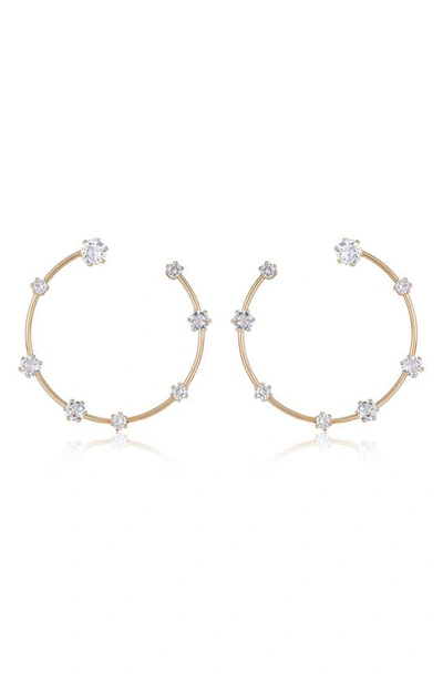 Ettika Large Cubic Zirconia Hoop Earrings In Gold